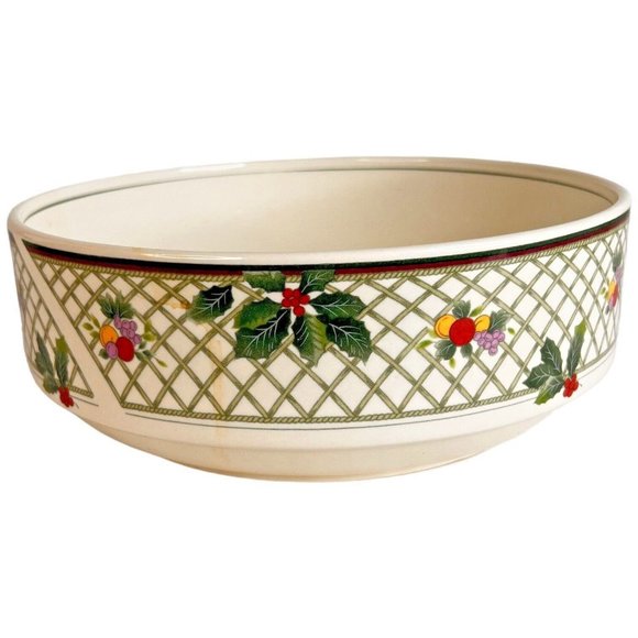 Mikasa Heritage Christmas Story Serving Bowl 9 1/2 IN Large Vegetable VTG CAB08 - Picture 4 of 9